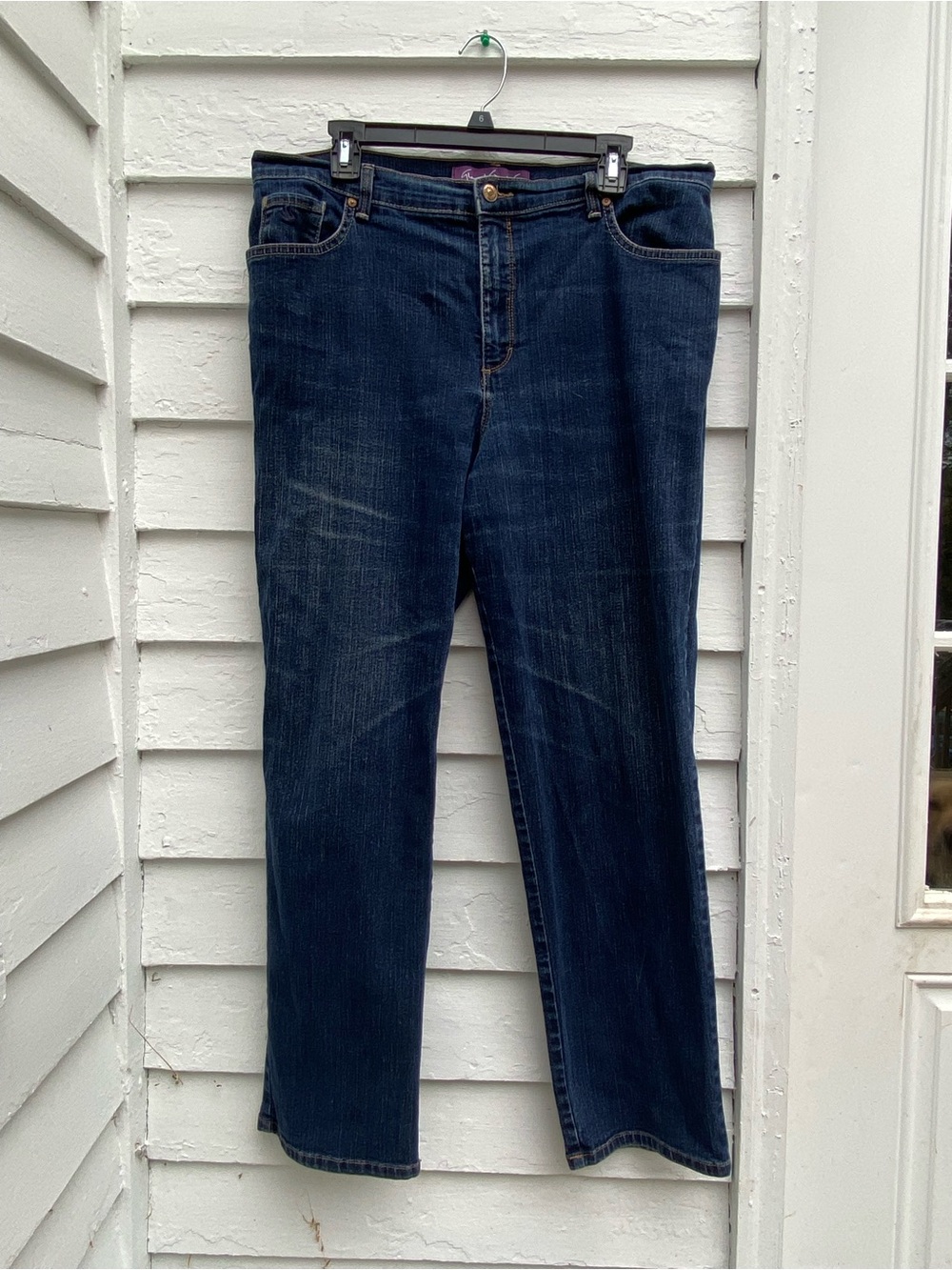 Classic Women's Dark wash Blue Jeans Straight-Leg 18 Gloria Vanderbilt